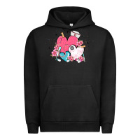 Pigment Black nurse hearts Urban Hoodie - MaliasSmallBusiness