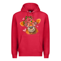 Cardinal valentines day orange cow Premium Hoodie - Jasminsmagicworld