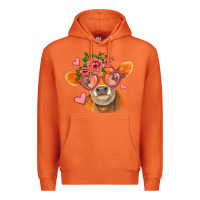 Carrot valentines day orange cow Premium Hoodie - Jasminsmagicworld