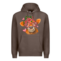 Coffee valentines day orange cow Premium Hoodie - Jasminsmagicworld