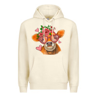 Sandshell valentines day orange cow Premium Hoodie - Jasminsmagicworld
