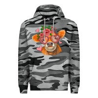 Slate Camo valentines day orange cow Premium Hoodie - Jasminsmagicworld