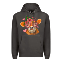 Smoke valentines day orange cow Premium Hoodie - Jasminsmagicworld