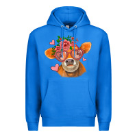 True Royal valentines day orange cow Premium Hoodie - Jasminsmagicworld