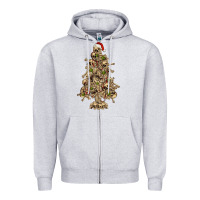 Heather Grey Skeleton Christmas Tree Zipper Hoodie - RanaPortraitStore