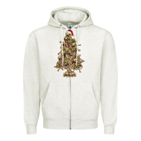 Oatmeal Heather Skeleton Christmas Tree Zipper Hoodie - RanaPortraitStore