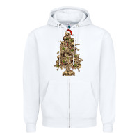 White Skeleton Christmas Tree Zipper Hoodie - RanaPortraitStore