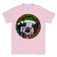 Bubblegum Pink Baby Cow Christmas Classic Tee - RanaPortraitStore