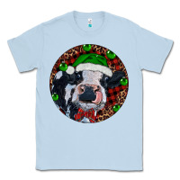 Dusty Blue Baby Cow Christmas Classic Tee - RanaPortraitStore