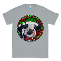Heather Grey Baby Cow Christmas Classic Tee - RanaPortraitStore
