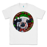 White Baby Cow Christmas Classic Tee - RanaPortraitStore