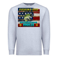 Heather Grey fishing dad like a regular but cooler Premium Sweatshirt - HRA Design Shop