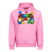 Fuchsia Pink autism awareness video game controller Urban Hoodie - MaliasSmallBusiness