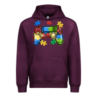 Mauve Wine autism awareness video game controller Urban Hoodie - MaliasSmallBusiness