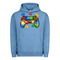 Pigment Pebble Blue autism awareness video game controller Urban Hoodie - MaliasSmallBusiness