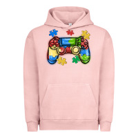 Pigment Salmon autism awareness video game controller Urban Hoodie - MaliasSmallBusiness