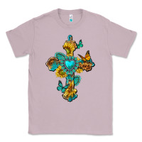 Lilac western cross with gemstone and sunflowers Classic Tee - texasbilliewilder