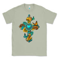 Matcha western cross with gemstone and sunflowers Classic Tee - texasbilliewilder