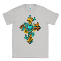Moon Dust western cross with gemstone and sunflowers Classic Tee - texasbilliewilder