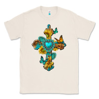 Western Cross With Gemstone And Sunflowers Classic Tee | Teevron