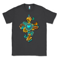 Smoke western cross with gemstone and sunflowers Classic Tee - texasbilliewilder