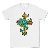 White western cross with gemstone and sunflowers Classic Tee - texasbilliewilder