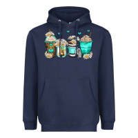 Navy daisy coffee cups Heavyweight Hoodie - Zillion Design Studio