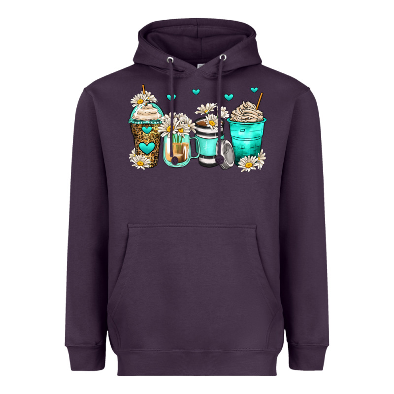 Daisy Coffee Cups Heavyweight Hoodie by Zillion Design Studio | Teevron
