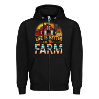 Black life is better on the farm with barn Zipper Hoodie - texasbilliewilder