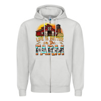 Dove Grey life is better on the farm with barn Zipper Hoodie - texasbilliewilder
