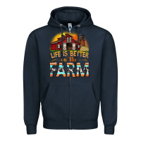 Navy life is better on the farm with barn Zipper Hoodie - texasbilliewilder