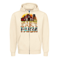Sandshell life is better on the farm with barn Zipper Hoodie - texasbilliewilder