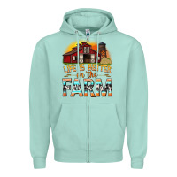Seafoam life is better on the farm with barn Zipper Hoodie - texasbilliewilder