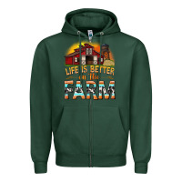 Sports Green life is better on the farm with barn Zipper Hoodie - texasbilliewilder