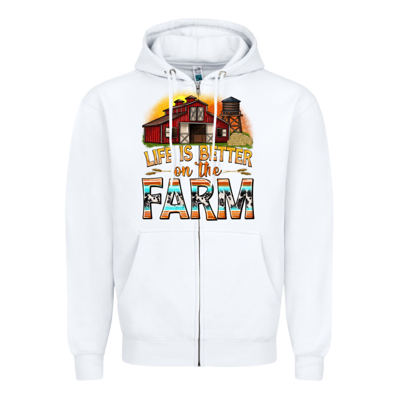 Life Is Better On The Farm With Barn Zipper Hoodie by texasbilliewilder | Teevron