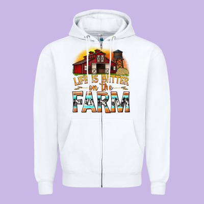Life Is Better On The Farm With Barn Zipper Hoodie Designed By Texasbilliewilder