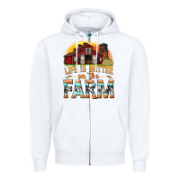 White life is better on the farm with barn Zipper Hoodie - texasbilliewilder
