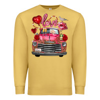 Antique Gold valentine's day truck love bird letter Premium Sweatshirt - FaDigitalArtStudio