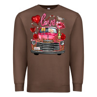 Chestnut valentine's day truck love bird letter Premium Sweatshirt - FaDigitalArtStudio