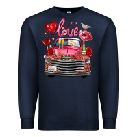 Navy valentine's day truck love bird letter Premium Sweatshirt - FaDigitalArtStudio