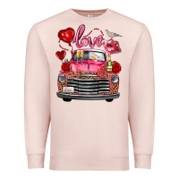Pale Pink valentine's day truck love bird letter Premium Sweatshirt - FaDigitalArtStudio