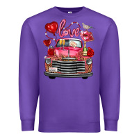 Purple valentine's day truck love bird letter Premium Sweatshirt - FaDigitalArtStudio