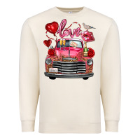 Sandshell valentine's day truck love bird letter Premium Sweatshirt - FaDigitalArtStudio