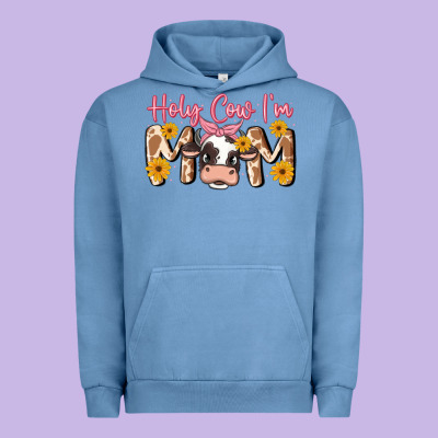 Holy Cow I'm Mom Urban Hoodie Designed By Maliassmallbusiness