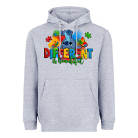 Heather Grey different is beautiful autism stitch Heavyweight Hoodie - Zillion Design Studio