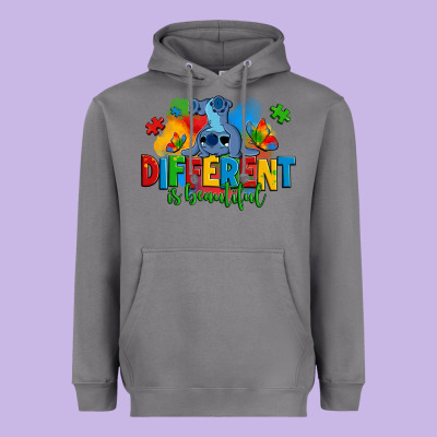 Different Is Beautiful Autism Stitch Heavyweight Hoodie Designed By Zillion Design Studio