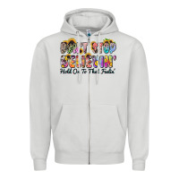 Dove Grey don't stop believin' hold on to that feeling Zipper Hoodie - Zillion Design Studio