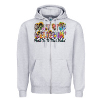 Heather Grey don't stop believin' hold on to that feeling Zipper Hoodie - Zillion Design Studio