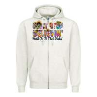Oatmeal Heather don't stop believin' hold on to that feeling Zipper Hoodie - Zillion Design Studio
