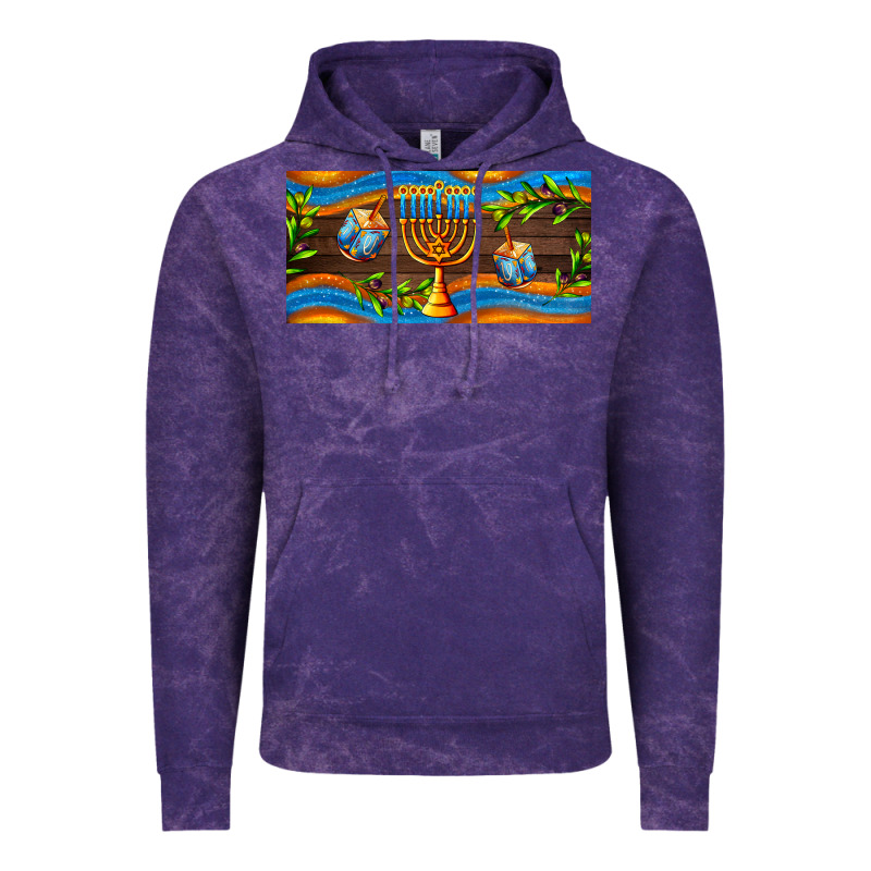 Hanukkah With Candlestick Vintage Hoodie by AdoDesignShop | Teevron